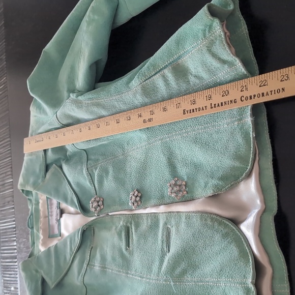 Wilson Genuine Leather Jacket Mint Green color Size S with pockets - Picture 4 of 11